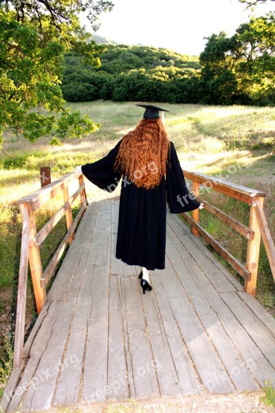 Graduate Graduation Walking Away Education Cap