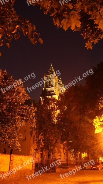 Autumn Night Church The Cathedral Poland