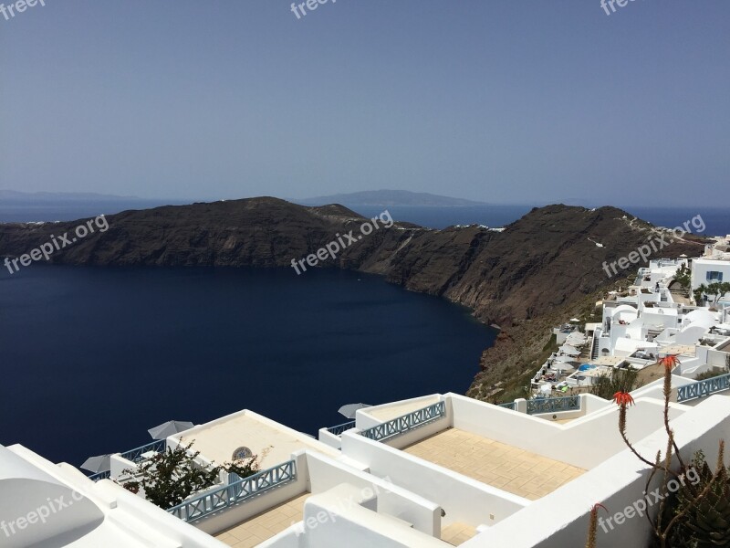 Santorini Ocean Island Hotel White Building