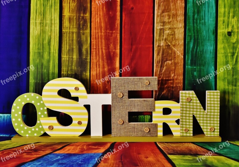 Easter Letters Colorful Happy Easter Word