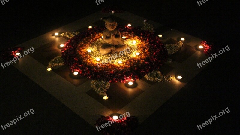 Rangoli Stones Mandala Om Design