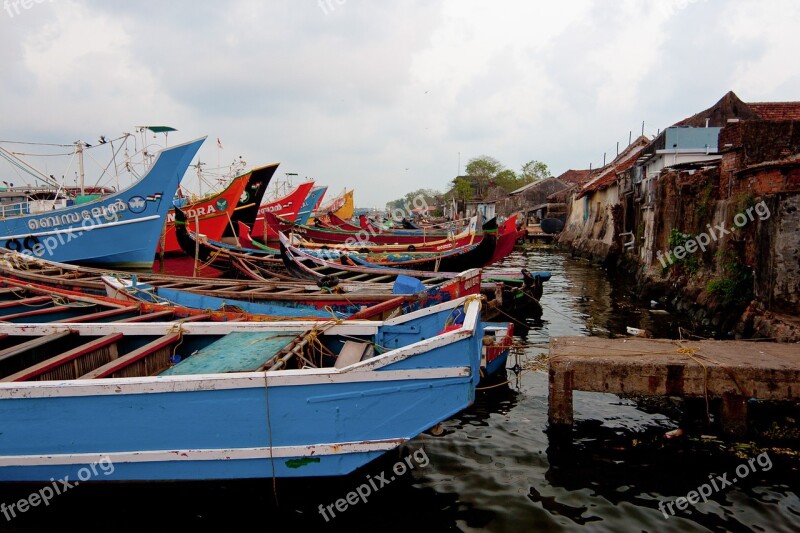 Boats South India Fisherman Fishing Free Photos