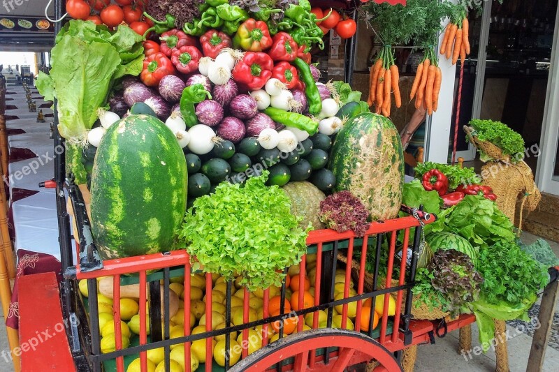 Fruit Cart Melon Paprika Carrots