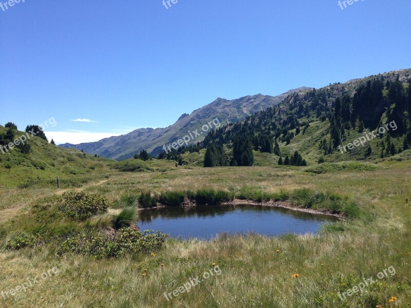 Landscape Mountain Pond Mountains Nature