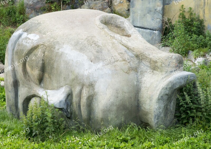 Stone Face Stone Sculpture Face Main