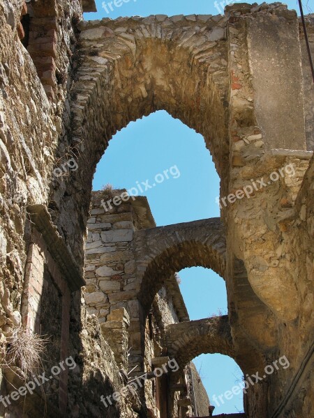 Chios Vaults Old Town Blue Sky Greek Island