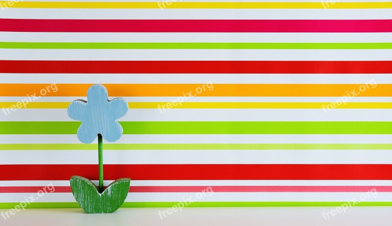 Flower Wood Colorful Background Striped