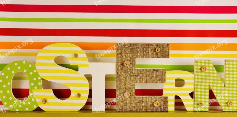 Easter Letters Colorful Happy Easter Word