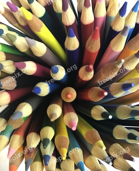 Colorful Color Pencil Pencils Rainbow