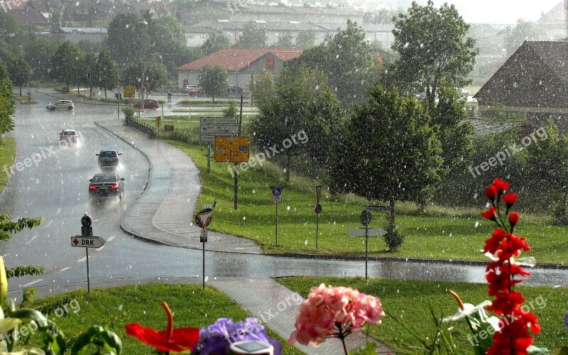 Giengen Summer Rain Rain Raindrop Thunderstorm