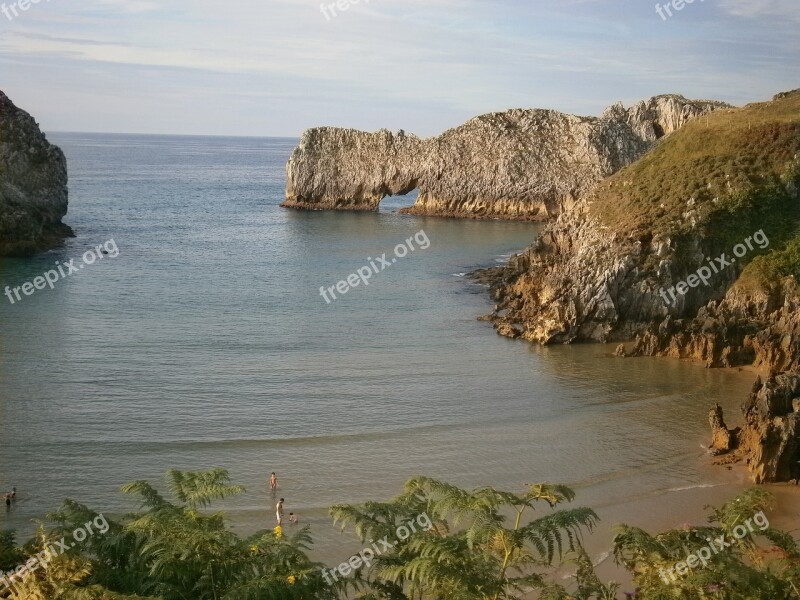 Beach Asturias Cantabrian Coast Free Photos