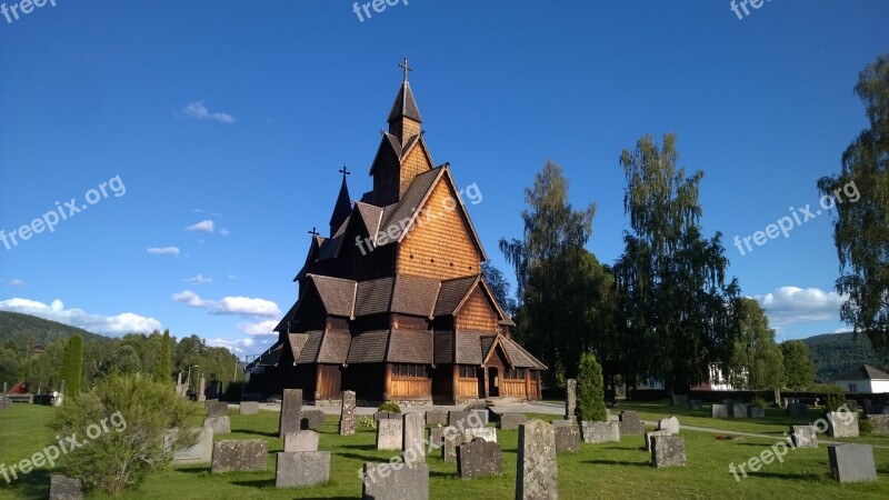 Wooden Church Norway Cemetery Church Free Photos