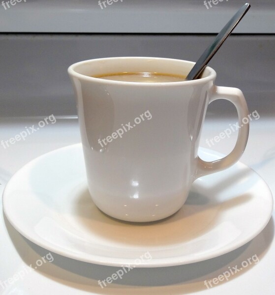 Coffee Cup Coffee Spoon And Cup White Cup Porcelain Cup