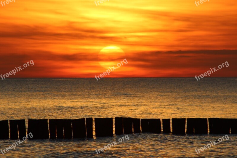 Sunset Sea Sunset Sea Beach Abendstimmung