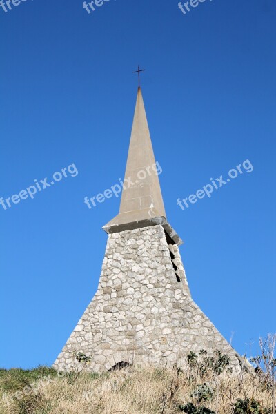 Church Etretat Normandy Blue Sky Stones