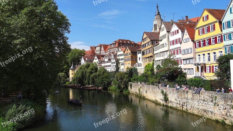 Tübingen Neckar Hölderlin River Historic Center