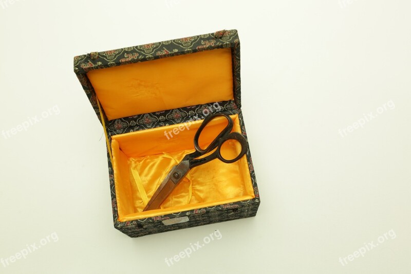 Box Treasure Sewing Scissors Tissue