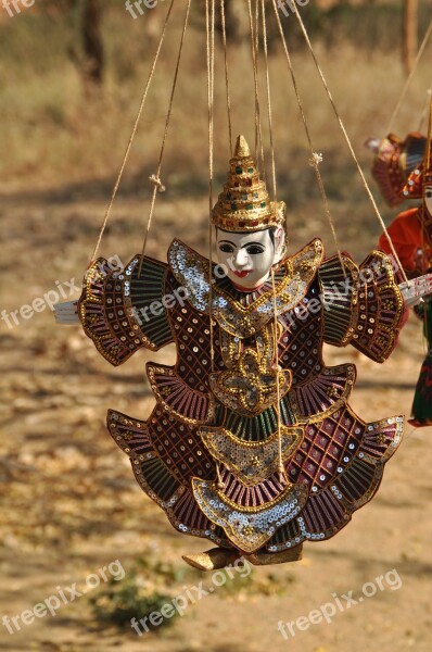 Puppet Myanmar Doll Colorful Souvenir