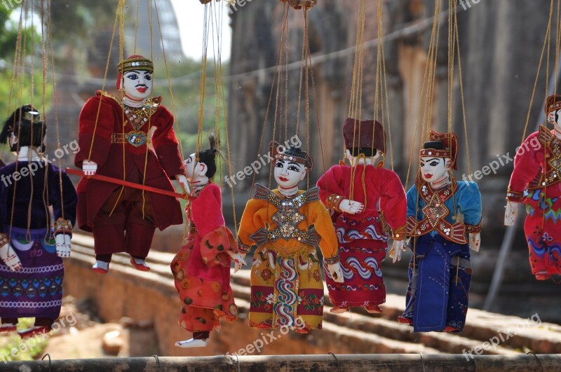 Puppet Myanmar Doll Colorful Souvenir