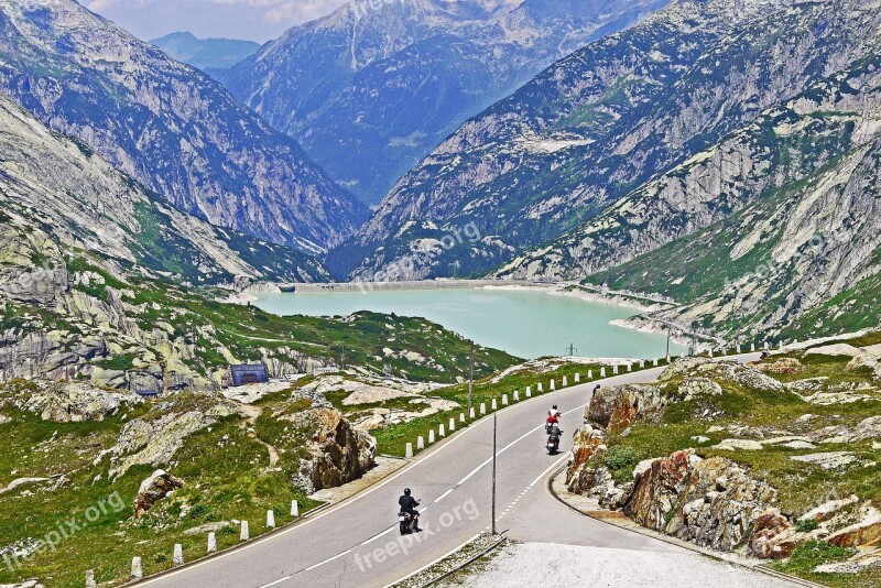 Grimsel Pass Grimselsee Pass Road North Ramp Aare