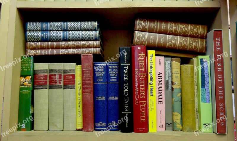 Old Books Books Book Shelf Shelf Library