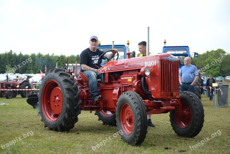 Man On Tractor Red Tractor Old Tractor Free Photos