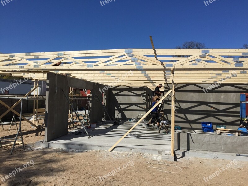 New Construction Rafter Flat Roof Wood Construction Free Photos