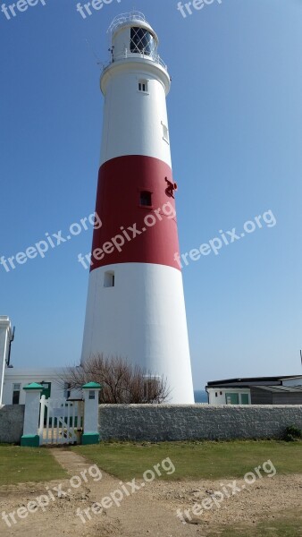 Lighthouse Portland Bill Blue Sky Dorset Free Photos