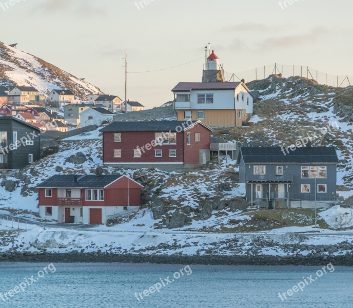 Norway Mountain Honningsvag Coast Architecture