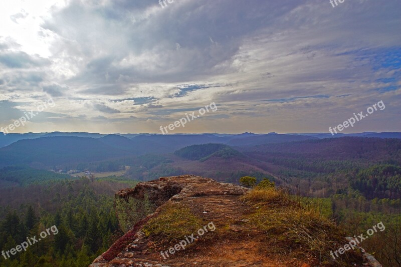 Ruin Panoramic Views Vosges North Falkenstein Landscape