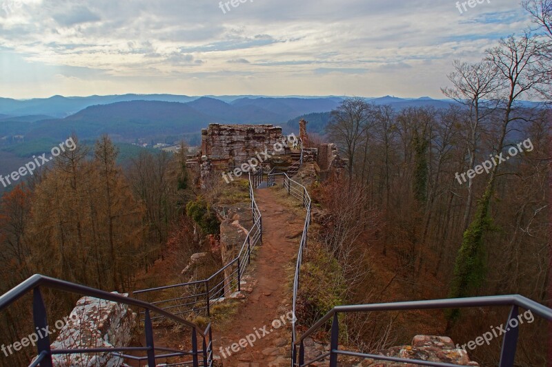 Ruin Castle Sandstone Architecture France