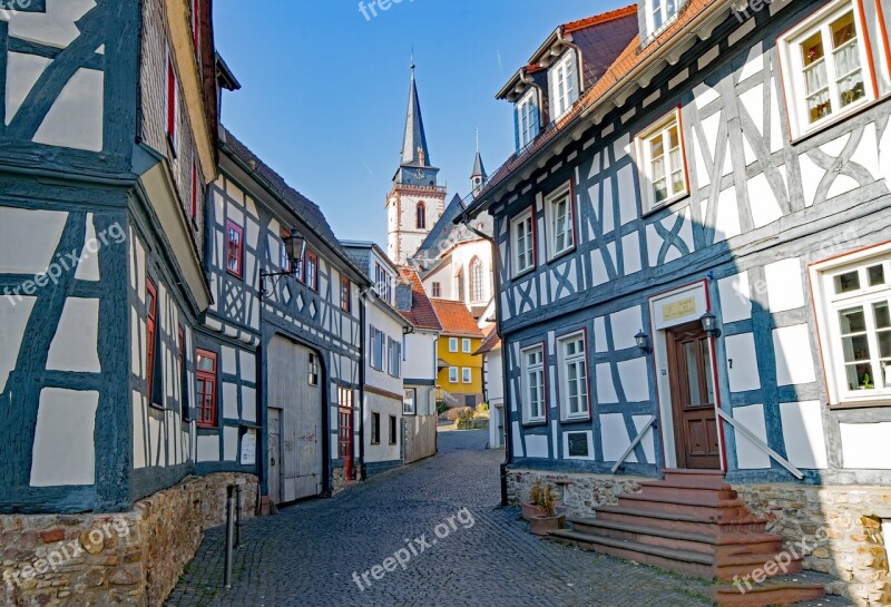 Oberursel Hesse Germany Historic Center Truss