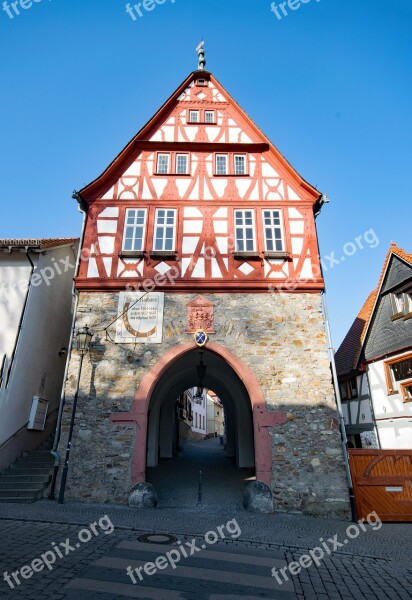 Oberursel Hesse Germany Historic Center Truss