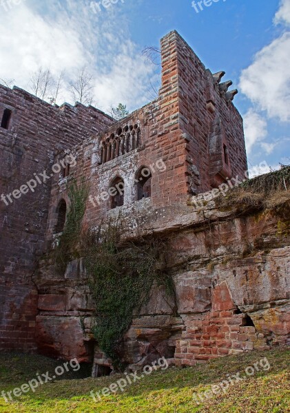 Ruin Castle Heritage Alsace Wasenbourg