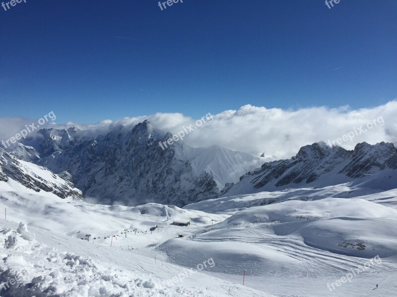 Snow Mountains Winter Zugspitze Alpine