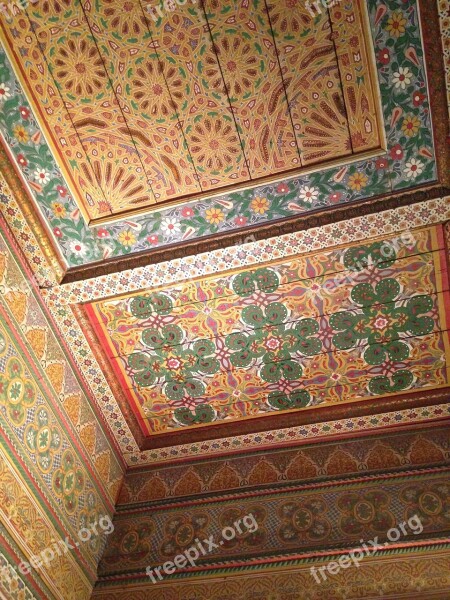 Morocco Tiles Ceiling Colorful Patterns