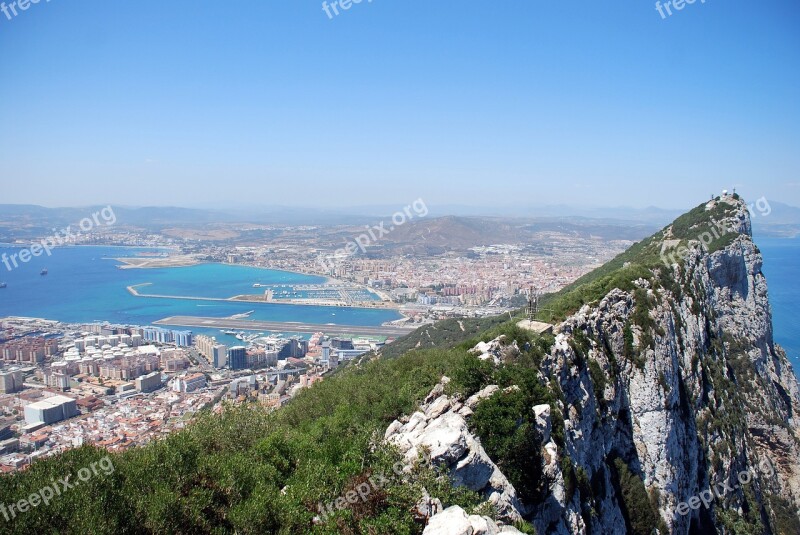 Gibraltar Rock Aerial View Panorama Landscape