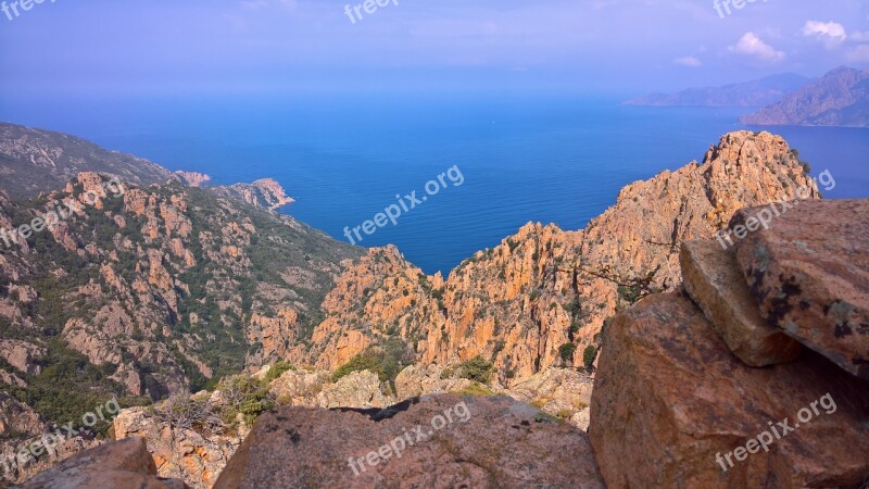 Corsica Porto Red Rock Sea