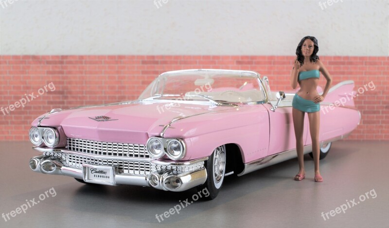 Model Car Cadillac Cadillac Eldorado Pink Auto