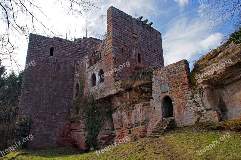 Ruin Castle History Sandstone Wasenbourg