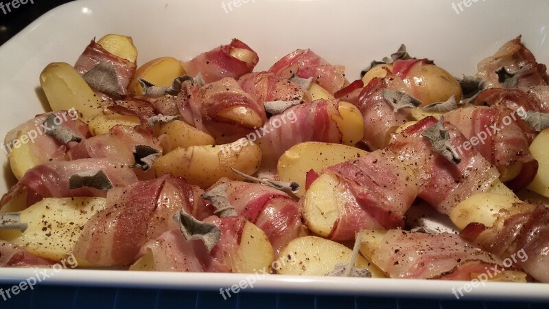 Food Meat Pork Bacon Potatoes