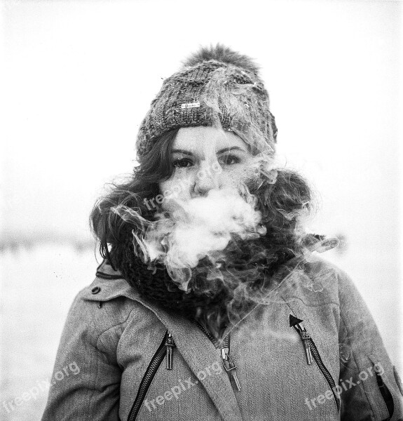 Vape Girl Portrait Smoke Electronic