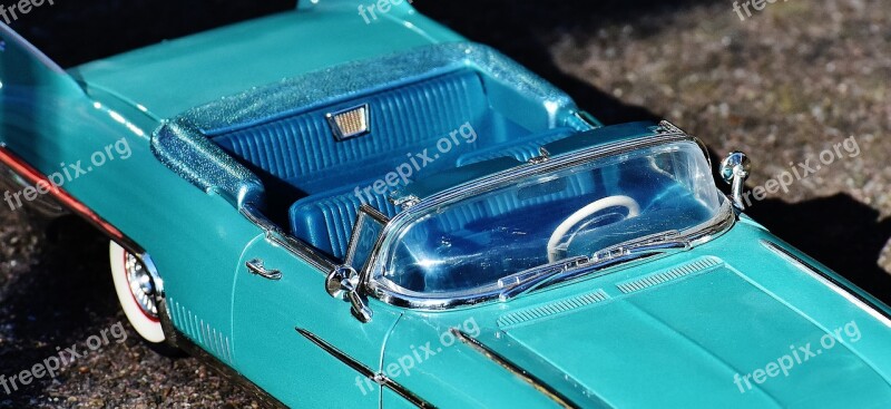 Cadillac 1958 Model Car Blue Vehicle