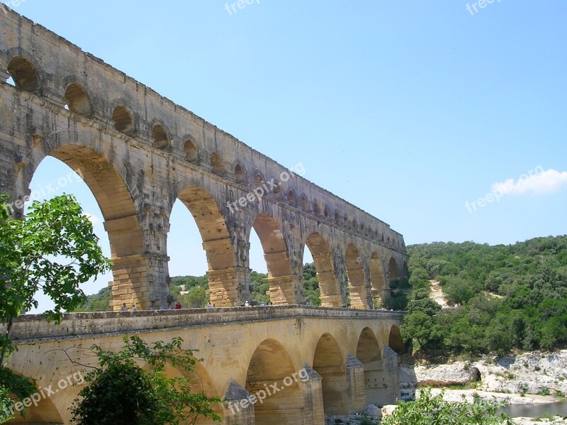 Pont Du Gard Aqueduct Architecture Roman France