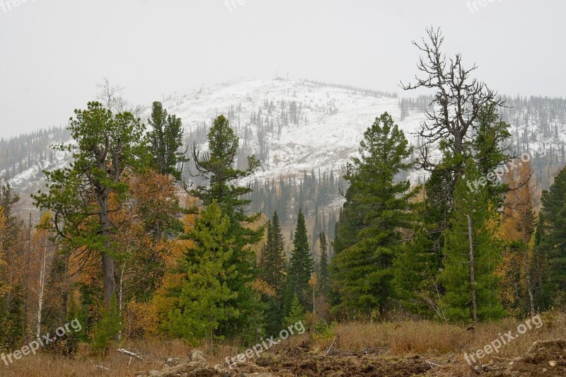 Autumn Mountains Landscape Day Nature