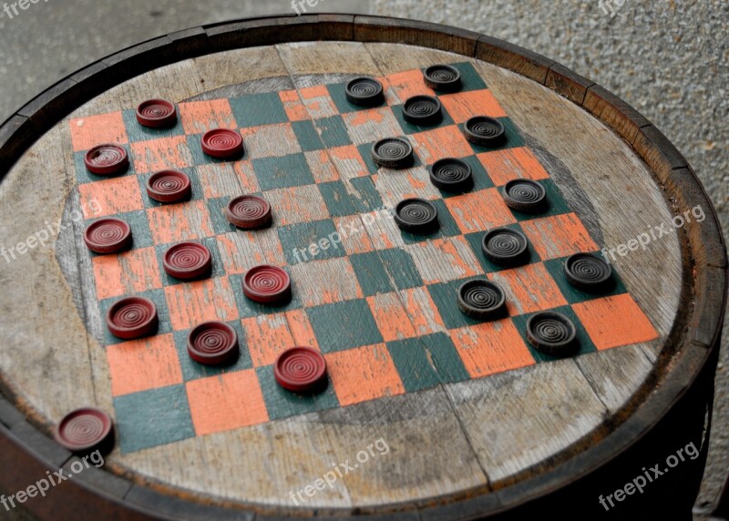 Checker Board Barrel Vintage Game Amusement