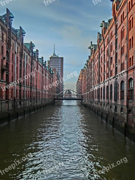 Hamburg Speicherstadt Old Speicherstadt Warehouse Waterways