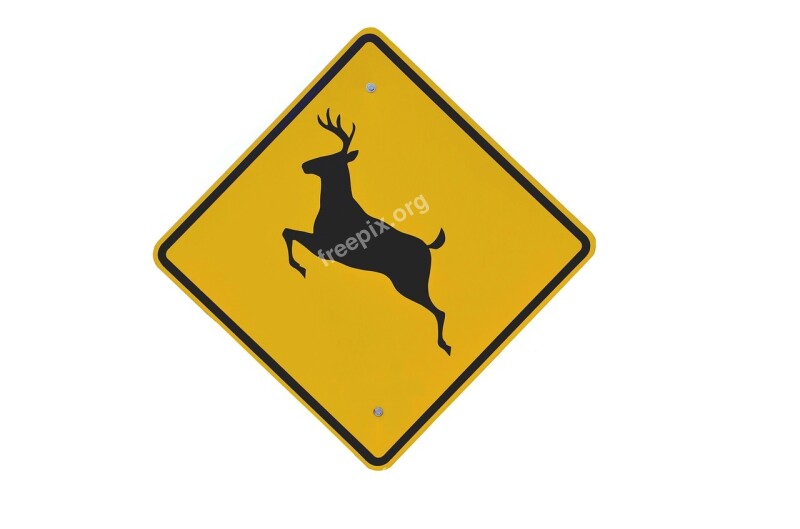 Deer Crossing Sign Wildlife Caution Deer