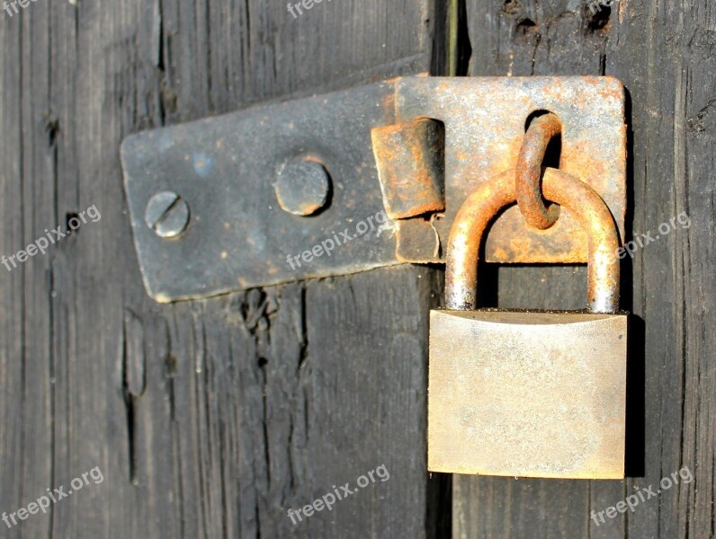 Padlock Weather-beaten Shed Free Photos