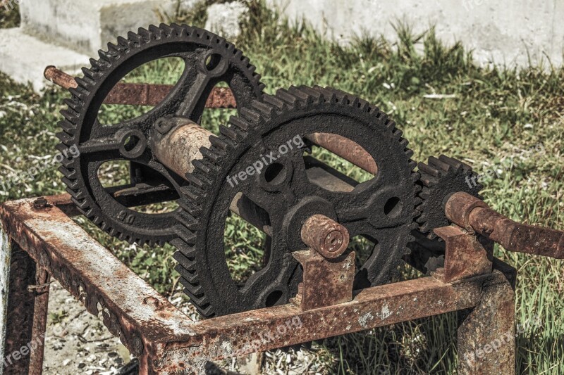 Winch Boat Winch Rusty Aged Weathered